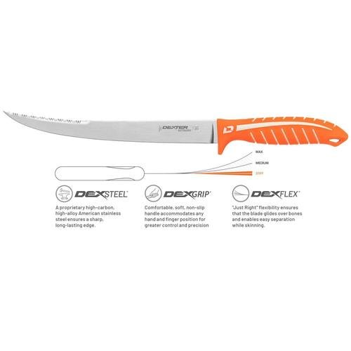 Dexter Dextreme 10" Dual Edge Stiff Fillet Knife with Sheath - Image 4