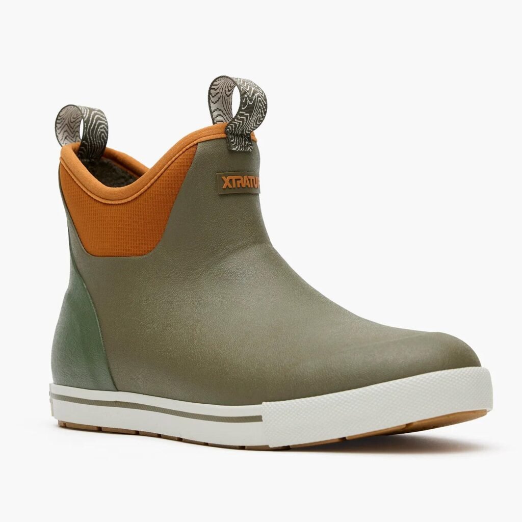 Xtratuf Men's Camp Fleece Lined 6" Ankle Deck Boots Dark Olive Spice